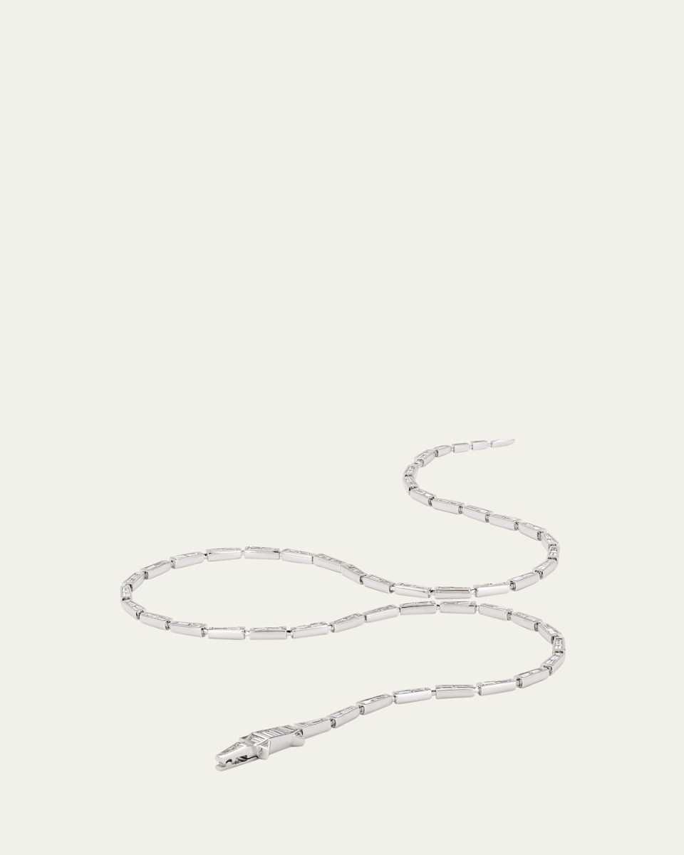 18K White Gold Diamond Alligator Necklace, 16"